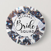 Chic Diamond Bride Squad Persoonlijk Ronde Button 7,6 Cm (Voorkant)