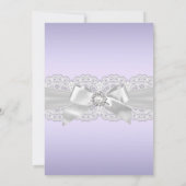 Chic Diamond Lace Paars Baptism Invite Kaart (Achterkant)