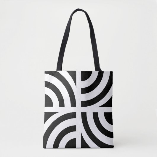 Chic Diamond Pattern Canvas tas met zwarte handgre (Voorkant)