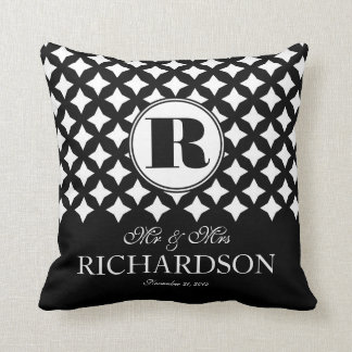 Chic Diamond Pattern Couple Mr en Mrs. Kussen
