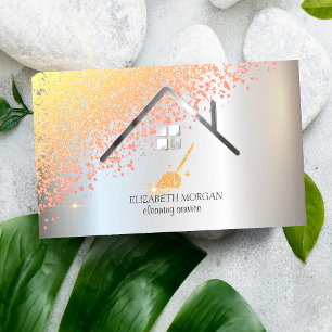 Chic Diamonds Broom Maid Cleaning House Visitekaartje