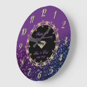 Chic Diamonds Glitter 25th Wedding Jubileum Grote Klok (Hoek)