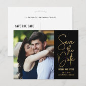 Chic die EDITABLE KLEUR schrijft sparen het Briefk Aankondigingskaart (Voorkant / Achterkant)