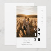 Chic Digital Rustic Script Wedding Save The Date (Voorkant / Achterkant)