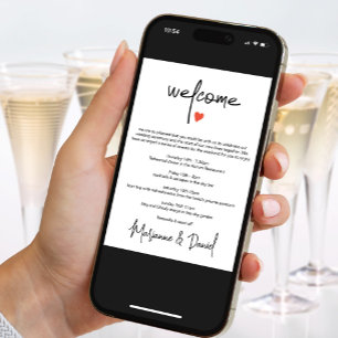 Chic Digital Wedding Itinerary Agenda Aankondiging