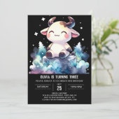 Chic Digitale Koe Verjaardag Kaart (Staand voorkant)