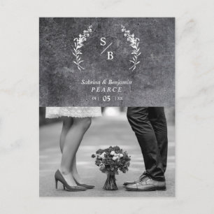 Chic Dirty Alternative Photo Chalkboard Wedding Briefkaart