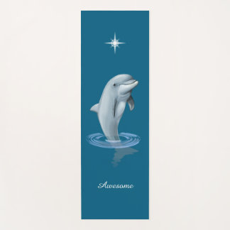 Chic Dolphin, Custom Star & Script op Ocean Blue Yogamat