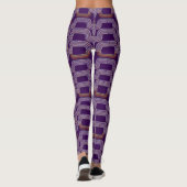 Chic Donker Paarse Curven Patroon Leggings (Achterkant)