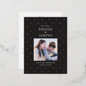 Chic Dots FOIL Wedding Enregistrer La Date Carte P (Recto/Verso)