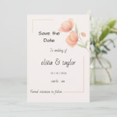 Chic Douce Save The Date Florale Vert Sauge et Pêc (Debout devant)