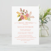 Chic douche nuptiale invitation bouquet floral (Debout devant)