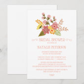 Chic douche nuptiale invitation bouquet floral (Devant / Derrière)