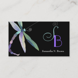 Chic Dragonfly Monogram Aangepast Visitekaartje