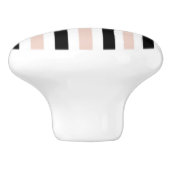 CHIC DRAWER KNOBS_GIRLY BLUSH/BLACK/WHITE STRIPES KERAMISCHE KNOP (Zijkant)