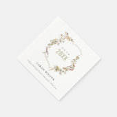 Chic Dusky Pink Blush Wildflower Crest Afstuderen Servet (Hoek)