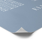 Chic Dusty Blue 12 Tableau Mariage de siège (Coin)