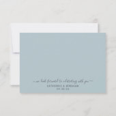 Chic Dusty Blue Botanical Mariage Repas Carte RSVP (Dos)