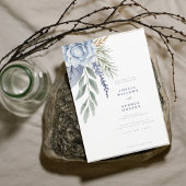 Chic Dusty Blue & Eucalyptus faire-part de mariage