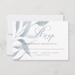Chic Dusty Blue Foliing Réponse Mariage