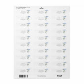 Chic Dusty Blue Hydrangea Floral retouradres Etiket (Full Sheet)