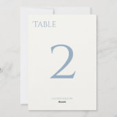 Chic Dusty Blue & Ivory Mariage Numéro de table Ca (Dos)