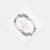 Chic Dusty Blue Misty Roos krans bruiloft Servet (Hoek)