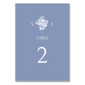 Chic Dusty Blue Modern Floral Wedding Kaart (Voorkant)