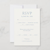 Chic Dusty Blue Monogram Wedding RSVP (Devant)