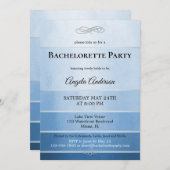 Chic Dusty Blue Striped Bachelorette Kaart (Voorkant / Achterkant)