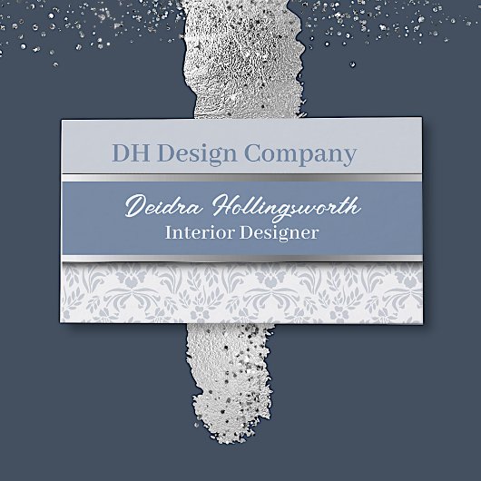 Chic Dusty Blue Visitekaartje
