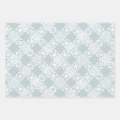 Chic dusty blue & white lace patroon schattig inpakpapier vel (Voorkant 3)