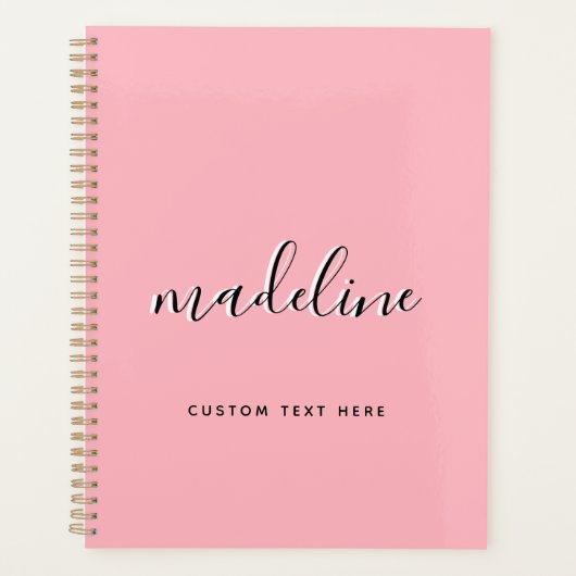 Chic Dusty Blush rose avec nom de calligraphie noi (Devant)