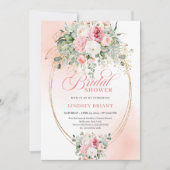 Chic Dusty Pink Floral Bridal Shower Invitation (Devant)
