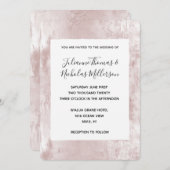 Chic Dusty Roos Blush Pink Wedding Kaart (Voorkant / Achterkant)