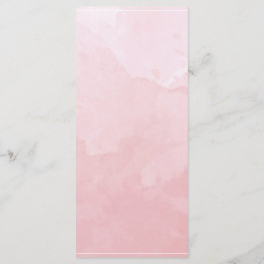 Chic Dusty Rose aquarelle, Monogram Mariage Menu (Dos)