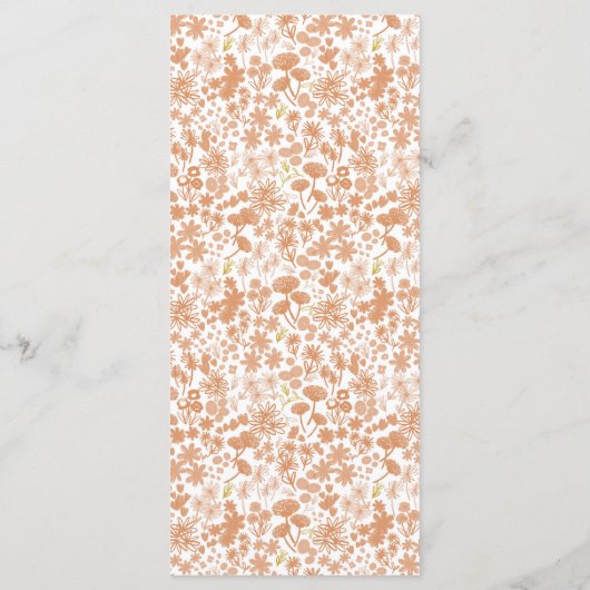 Chic Dusty Rose Ditzy Floral Mariage Menu (Dos)