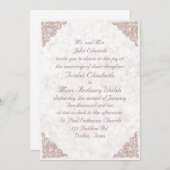 Chic Dusty Rose Faire-part de mariage (Devant / Derrière)