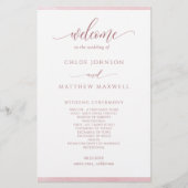 Chic Dusty Rose Watercolor Programme de mariage ca (Devant)