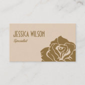 Chic earthy beige pastel gold flower professional visitekaartje (Voorkant)