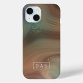 Chic Earthy Strata | Monogram natuurlijk kopersap Case-Mate iPhone Case (Achterkant)