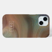 Chic Earthy Strata | Monogram natuurlijk kopersap Case-Mate iPhone Case (Achterkant (horizontaal))