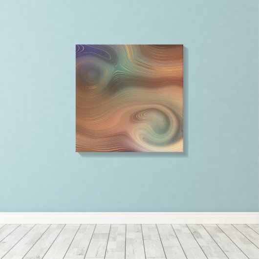 Chic Earthy Strata | Natuurlijke kopersteen — Agat Canvas Afdruk (Insitu (Houten vloer))