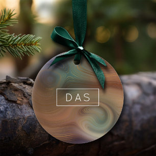 Chic Earthy Strata Natuurlijke kopersteen — Agat Keramisch Ornament