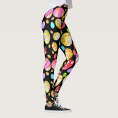 Chic Easter Eggs Patroon Zwart Leggings (Rechts)