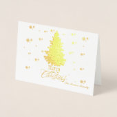 Chic Echt Goud Vrolijk Kerstwensen Custom Photo Folie Kaarten (Voorkant)