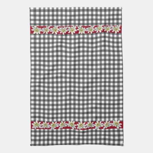 Chic Edelweiss Gingham Kitchen Towel Theedoek (Verticaal)