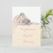 Chic Edwardian Flapper Bride Vrijgezellenfeest Kaart (Staand voorkant)