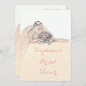 Chic Edwardian Flapper Bride Vrijgezellenfeest Kaart (Voorkant / Achterkant)