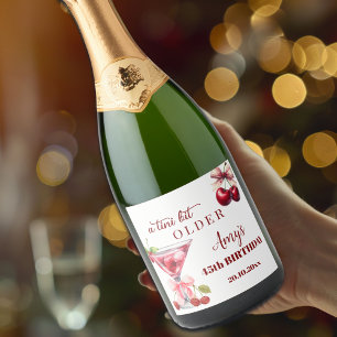 Chic Een Tini Beetje Ouder Kersen Martini 45e Verj Sparkling Wijnetiket